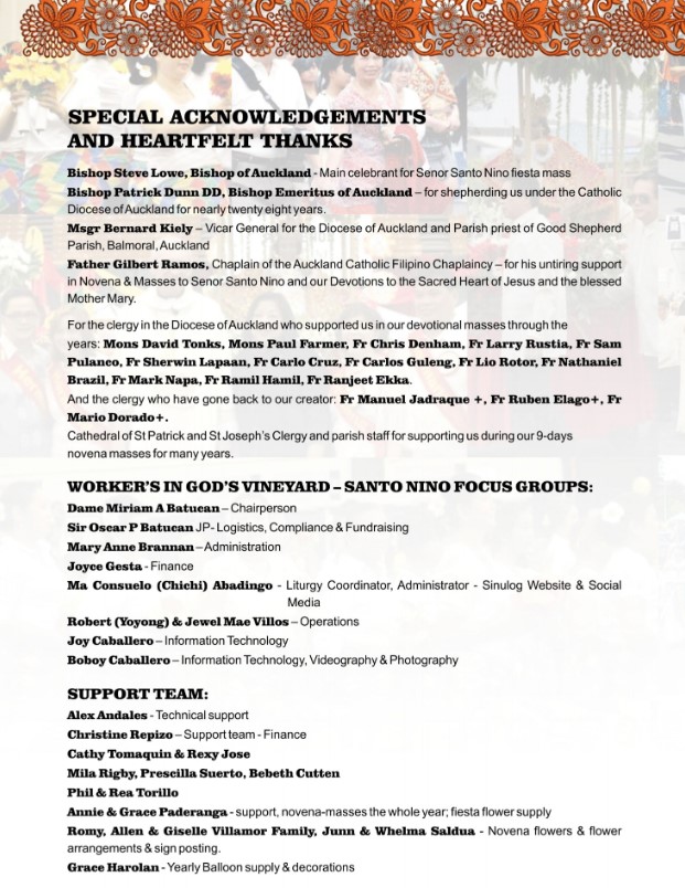 SINULOG 2024 Special Acknowledgements